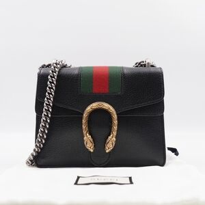 CB45 ❤️ GUCCI Web Dionysus Leather Chain Crossbody Bag